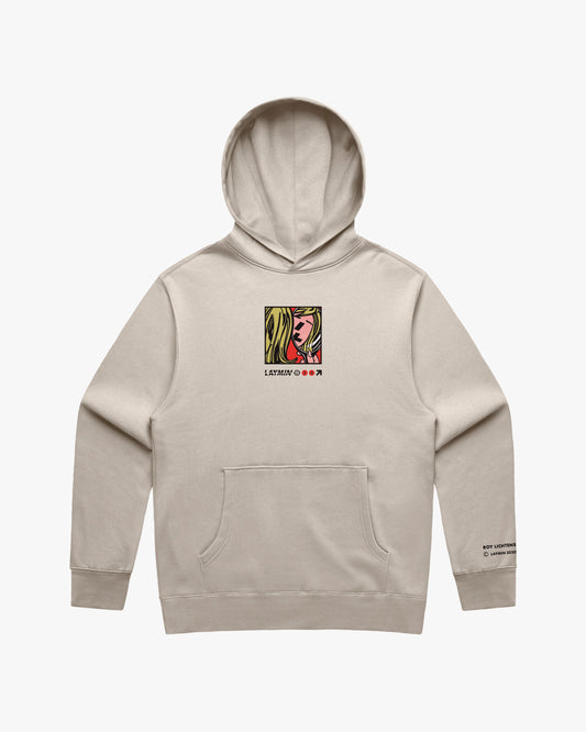 Hoodie graphic front, bone