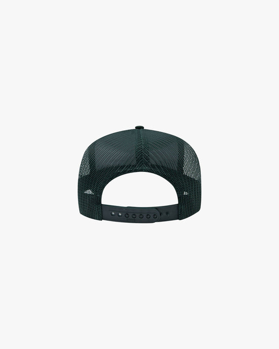 Dark green cap with mesh back.