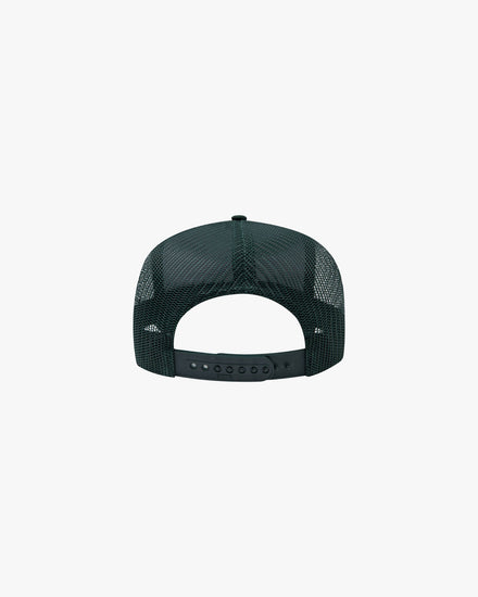 Dark green cap with mesh back.