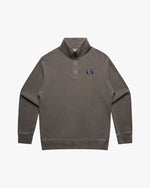 Gray half zip sweater front