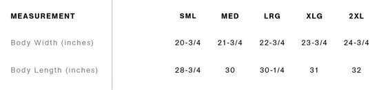 jacket size guide